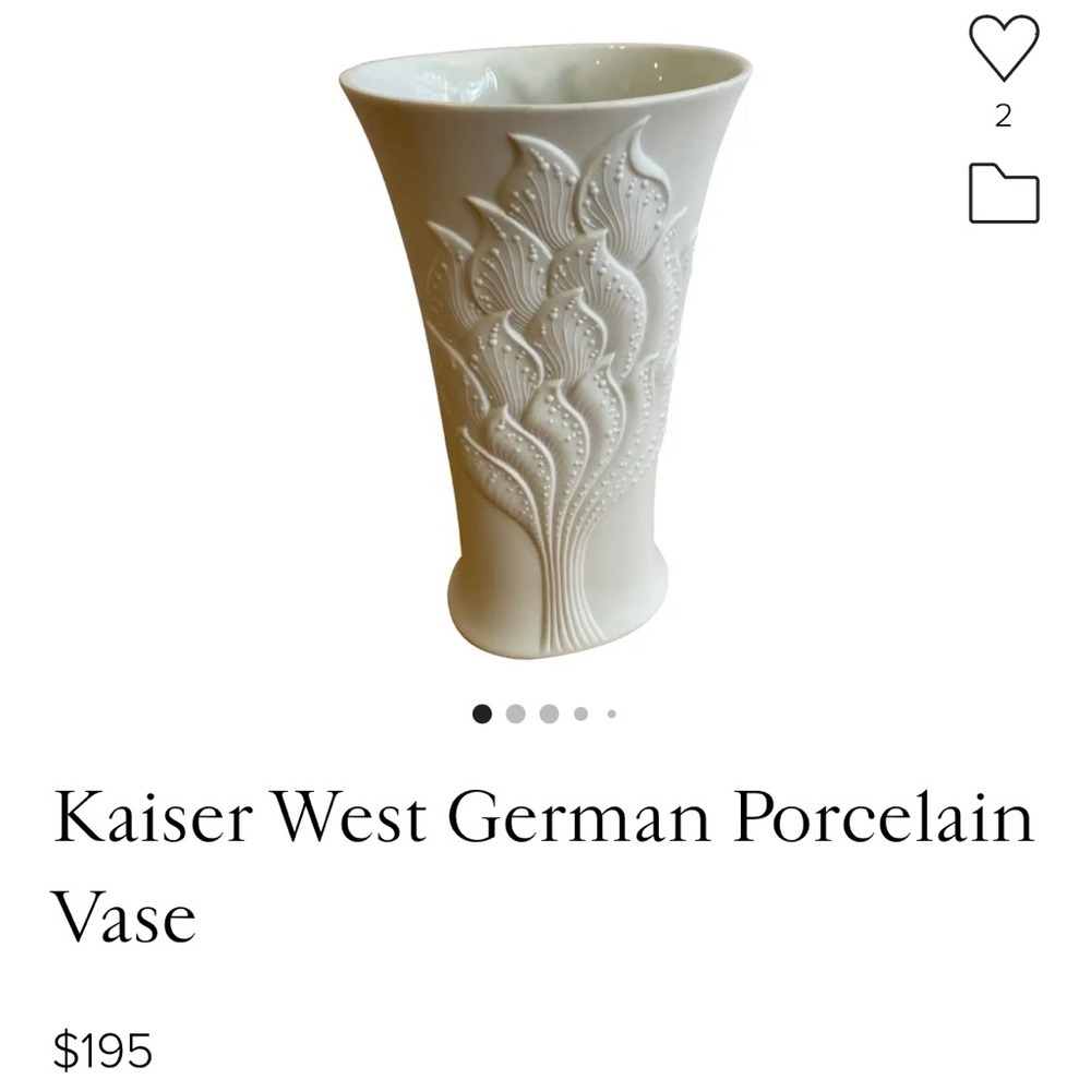 Kaiser Porcelain Vase leaf design